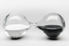 sablier art france verre glass hourglass design black white noir blanc sati